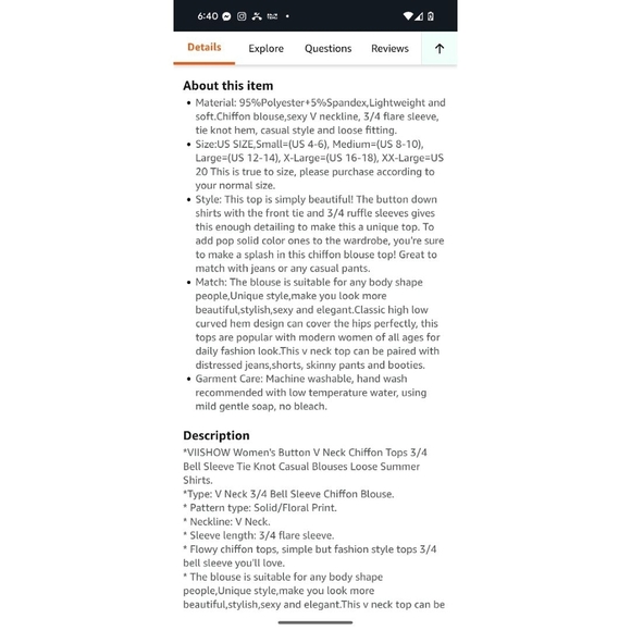 Paisley Blue Women's Top - Picture 7 of 7